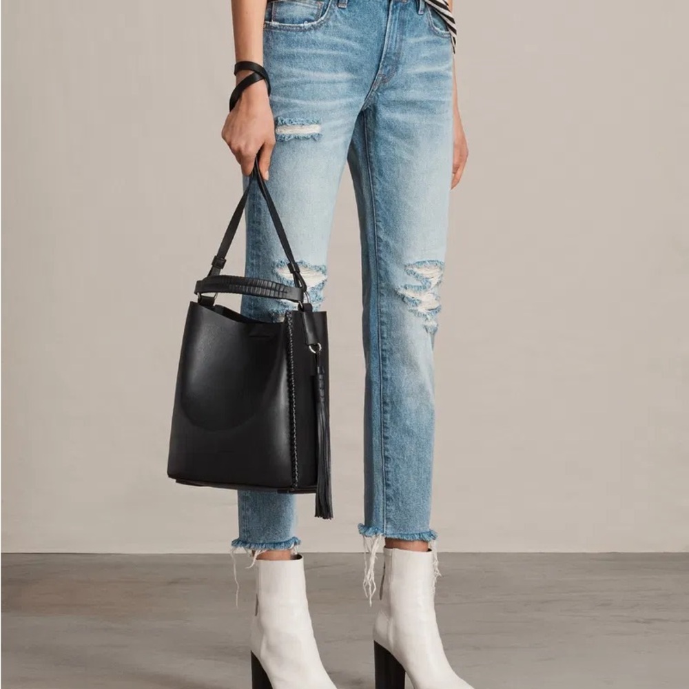 All Saints Mini Pearl Hobo Bag (Navy)